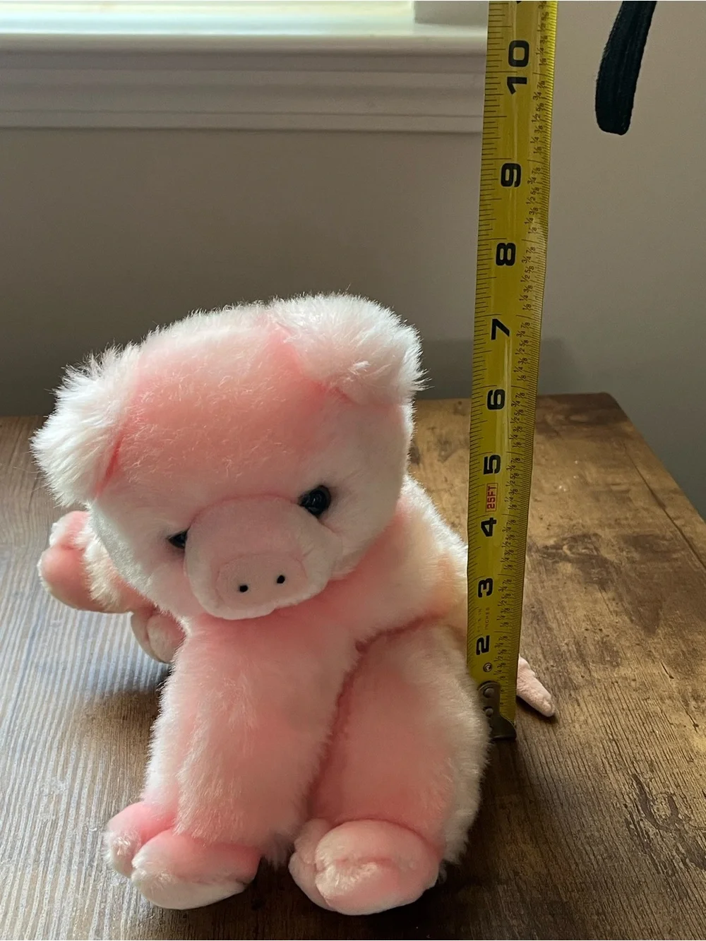 Vintage Soft Pink Pig Plush Toy SKM brand Sitting Stuffed animal cuddly